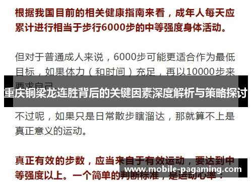 重庆铜梁龙连胜背后的关键因素深度解析与策略探讨
